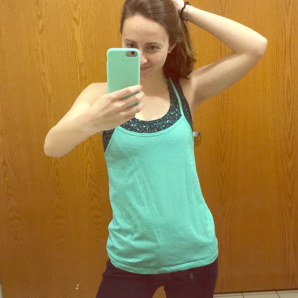 Lululemon Teal Workout Tank with Sports Bra